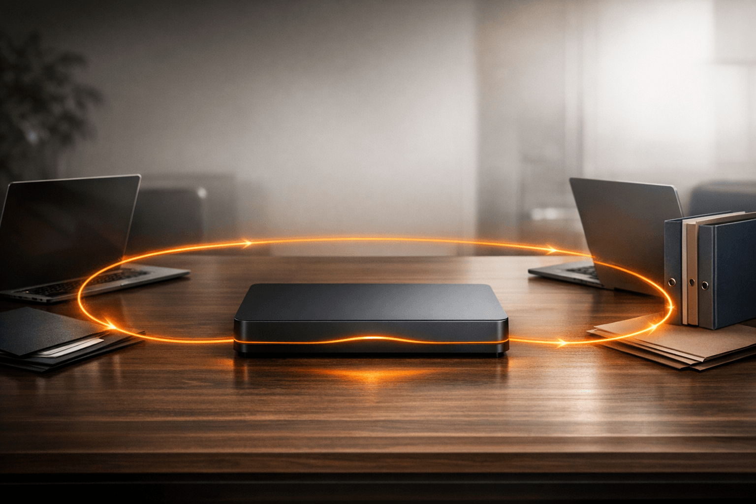 Geschlossener Datenkreislauf rund um Brainwave AI Core als Bild für lokale Datenhoheit im Unternehmen.