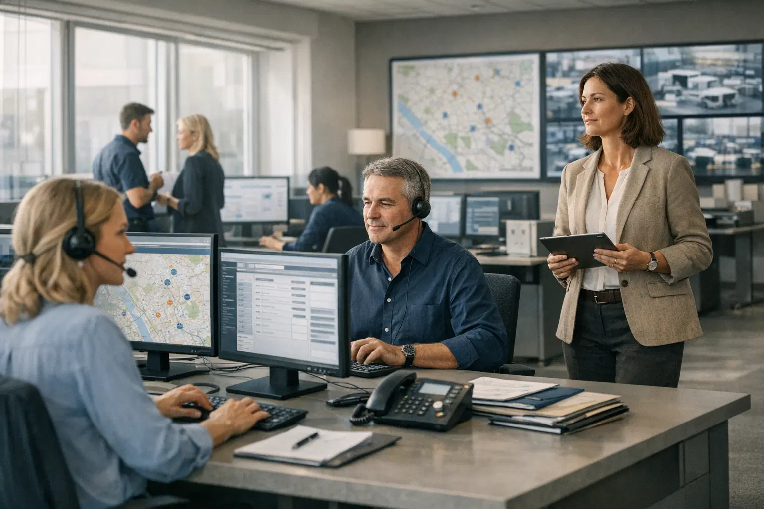 Servicezentrale mit Routing, Erstkontakt und geordneter Weiterleitung in einem serviceintensiven Unternehmen.